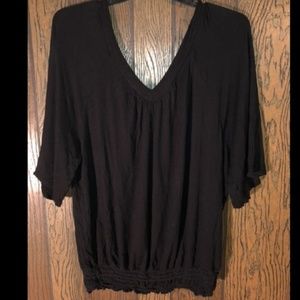 American Rag Plus Size Black Flowy Top 3X